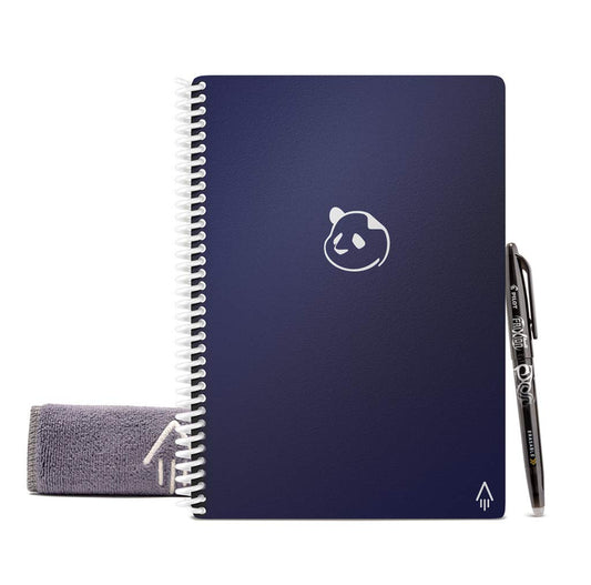 Rocketbook Panda Reusable Weekly Planner - Digital A4 Notebook, Blue Smart Notepad, Daily Academic Diary, To Do List Bullet Journal with Frixion Erasable Pen, Office Gadget Reduces Paper Waste
