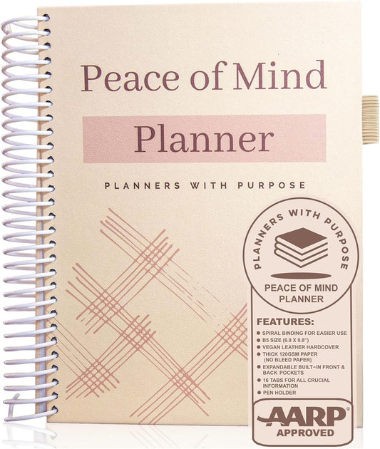 Planners with Purpose End of Life Planner - Guided Final Arrangements When I'm Gone Workbook Organizer Notebook for Beneficiary Info, Will Preparation, Last Wishes, Funeral Planning - Peace of Mind B5